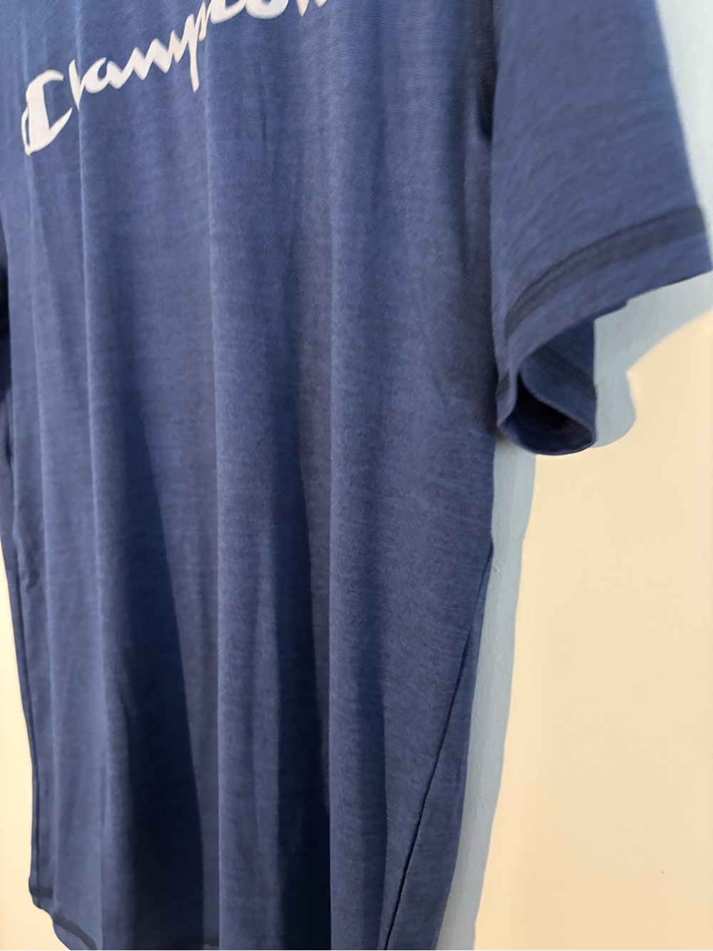 Champion Youth XL 14/16 Navy Blue Logo Short Sleeve Athletic T-Shirt - Picture 3 of 8
